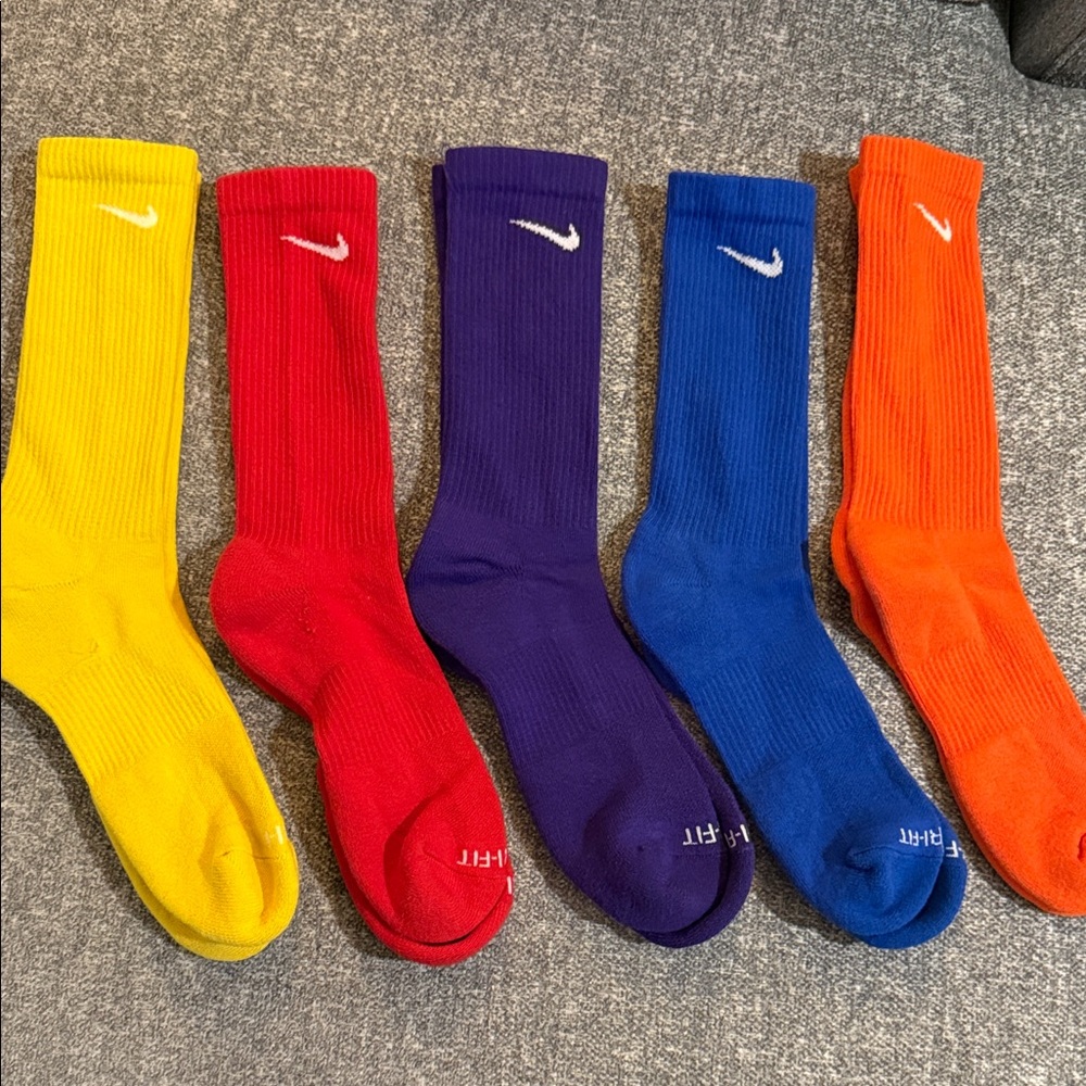 Nike Men's Vibrant Crew Socks - Yellow, Red, Purple, Blue, Orange
